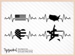 USA Heartbeat SVG Bundle Cricut DIY Craft American