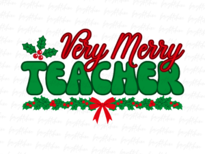 Very Merry Teacher Christmas PNG Design