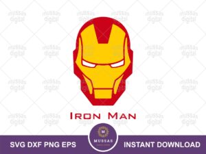 iron man face svg image vector, printable
