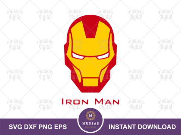 iron man face svg image vector, printable