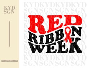red ribbon week svg