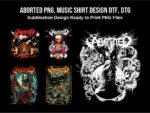 ABORTED PNG, Music Shirt Design DTF, DTG, Sublimation