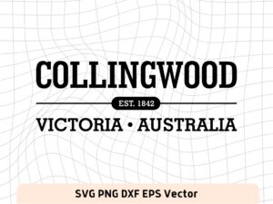 AFL Collingwood shirt Design Vector, Collingwood SVG, Victoria Australia Cricut