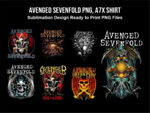 Avenged Sevenfold PNG, A7X Shirt Design Sublimation, DTF, DTG File