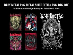 Baby Metal PNG, Metal Shirt Design PNG, DTG, DTF