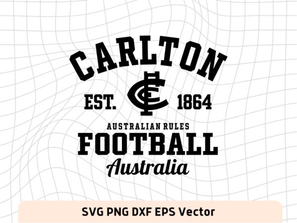 Carlton Est 1864 Shirt Design, AFL Australia Football SVG