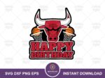 Chicago Bulls Birthday Cake Topper Printable Download, Chicago Bulls PNG file