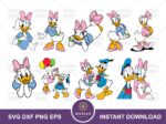 Donald and Daisy Duck Cartoon Vector SVG Bundle
