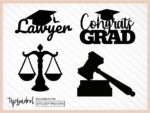 Graduation Lawyer Cupcake Topper, Cake Topper SVG, Lawyer Party PNG