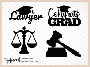 Graduation Lawyer Cupcake Topper, Cake Topper SVG, Lawyer Party PNG