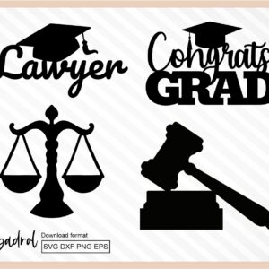 Graduation Lawyer Cupcake Topper, Cake Topper SVG, Lawyer Party PNG