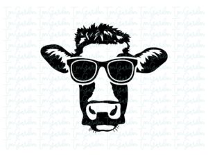 Heifer Cow with Sunglasses SVG Cricut