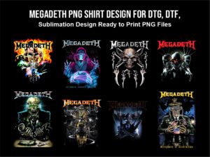 Megadeth PNG Shirt Design for DTG, DTF, Megadeth Sublimation Design