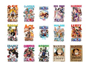 New! 50 Anime One Piece Shirt Design, DTG, DTF, Anime Bootleg PNG gallery