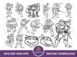 Ninja Turtles Outline SVG, Vector, Coloring Page Individual Ninja Turtles PNG