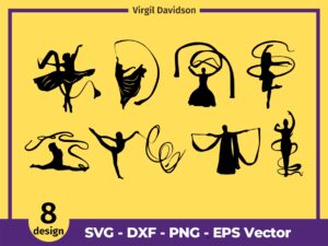 Ribbon Dancer Silhouette SVG