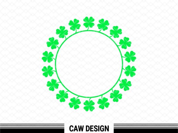 Shamrock Monogram St Patrick's Day SVG, Green Clover Frame