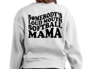 Somebody's Loud mouth Softball Mama Melting Smile png svg