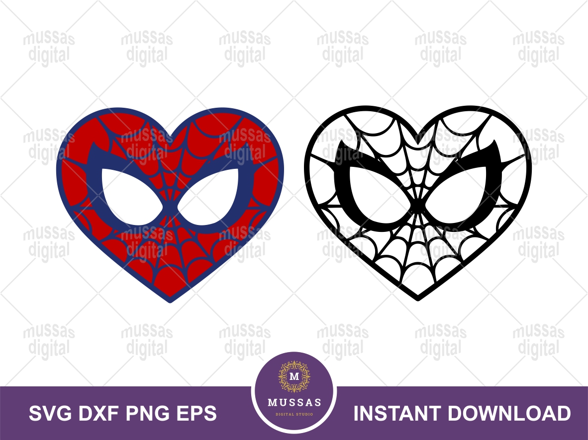 Spiderman Heart SVG, Tattoo, PNG | Vectorency