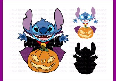 Stitch Halloween SVG stitch witch, Pumpkin Horror PNG