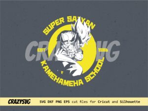 Super Saiyan SVG, Kamehameha School Cricut Design