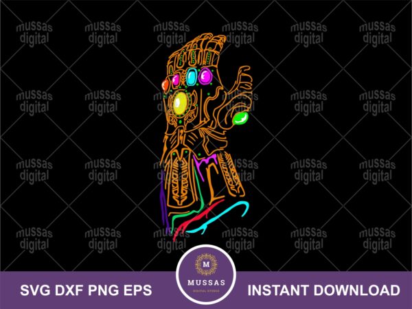 Thanos Colorful Hand SVG Vector PNG Sublimation file