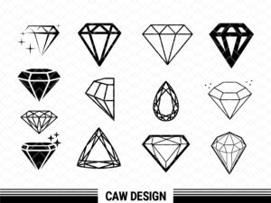 diamond clipart svg set, diamond svg outline, icon, transparent png
