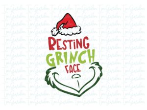 resting grinch face svg cut files image