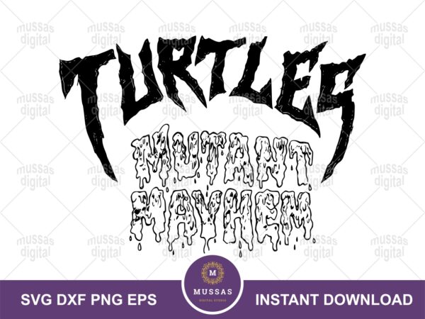 turtles mutant mayhem line art svg vector, mutan mayhem logo fun art