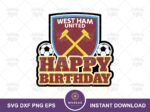 west ham birthday cake topper download, printable, png, eps vector
