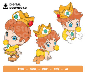 Baby Princess Daisy P01 Vectorency Best SVG Cut Files for Baby Shower