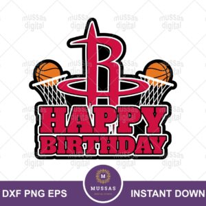 Houston Rockets Cake Topper Birthday SVG, PNG, EPS