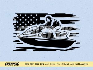 Jet ski US SVG Graphic Clipart American flag