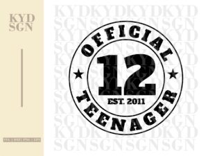 Official Teenager 12 SVG, 12th birthday svg, 2011