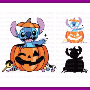 Stitch Halloween SVG, Lilo Stich Image Layered pumpkin