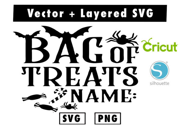 THUMBNAIL 2 1 Vectorency BAG OF TREATS CUSTOMIZABLE HALLOWEEN svg and png for cricut machine