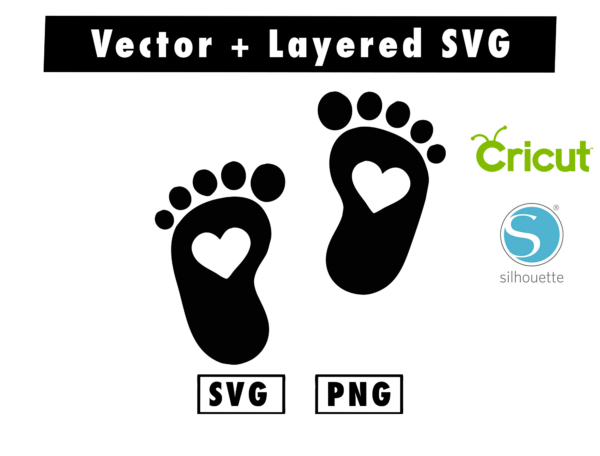 THUMBNAIL 2 95 Vectorency Baby Footprint, Baby for cricut machine