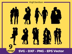 Women And Men SVG, Couple People Silhouette