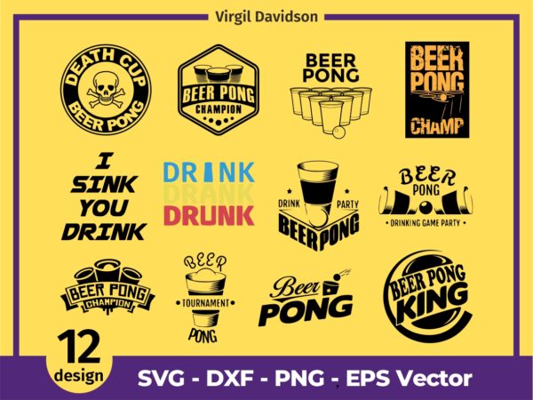 Beer pong Designs College Beer SVG cricut