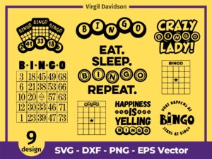 Bingo SVG Bundle Cut Files Bingo Silhouette