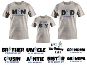 SVG Bluey Family Birthday T-shirt Design