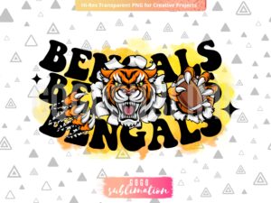 Cincinnati Bengals PNG Sublimation Design, Bengals DTF File
