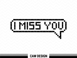 Clipart Pixel I Miss You Speech Bubble SVG