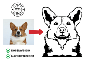 Custom Dog Face Drawing from Photo