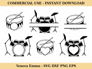 Drum Monogram Design SVG