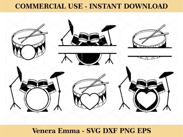 Drum Monogram Design SVG