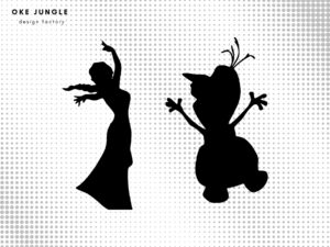 Frozen SVG, Silhouette, Elsa, Olaf Black PNG, DXF EPS
