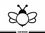 Honey Bee SVG, Round Frame Bumblebee Clipart, Monogram