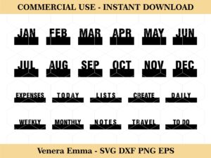 Journal Folder Tabs Planner Cut Files SVG DXF