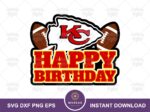 Kansas City Chiefs Happy Birthday Cake Topper Design Download, KC Chiefs NFL Party